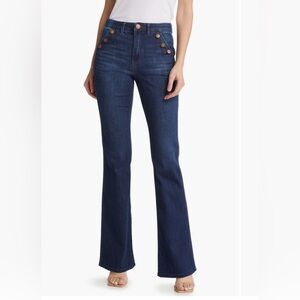 Wit & Wisdom Dark Blue Flare Jeans with Button Accents